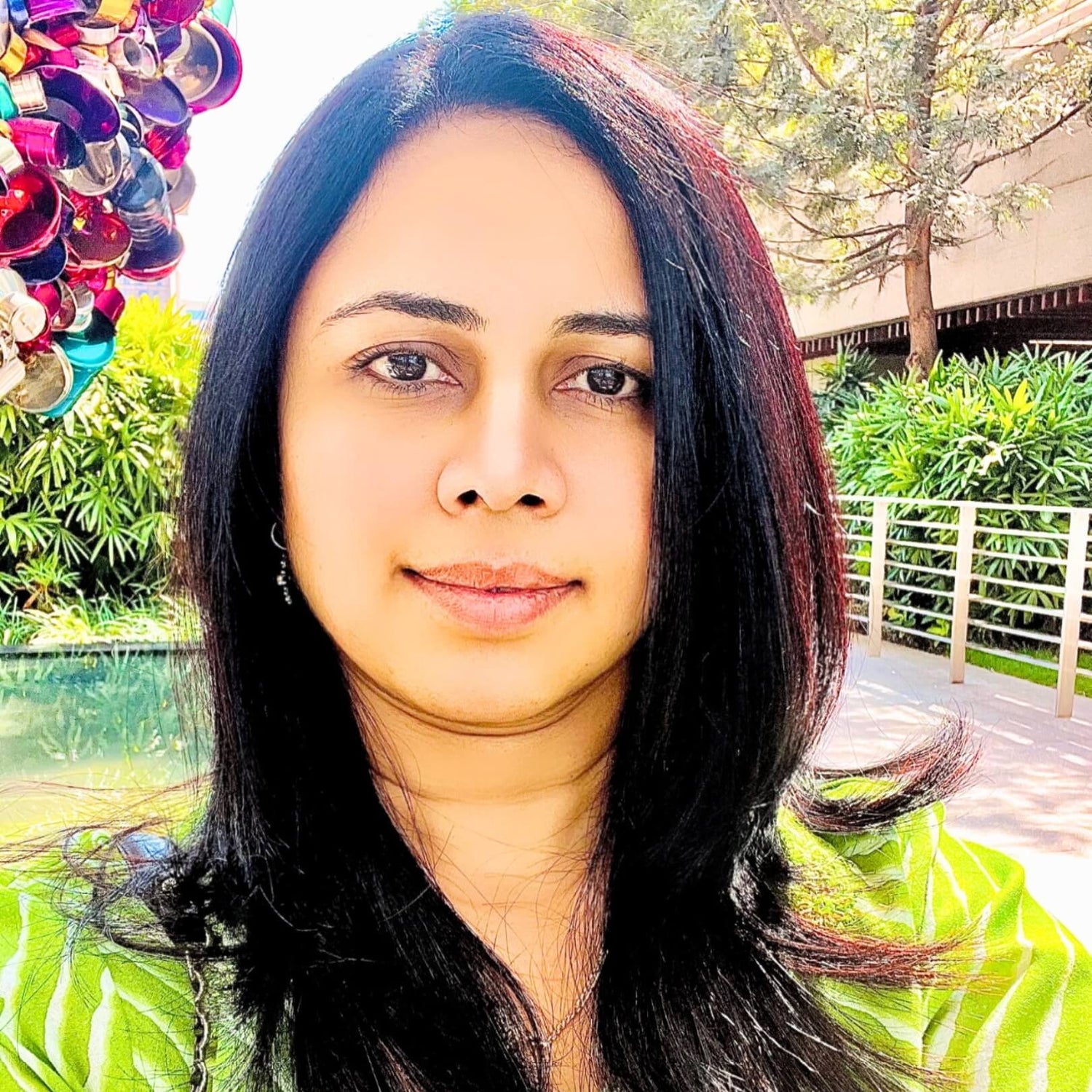 Holistic well-being advocate and Green Studio curator Smitha with a serene profile picture